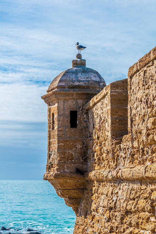 Torre mirador del Castillo de San Sebastian en Cádiz